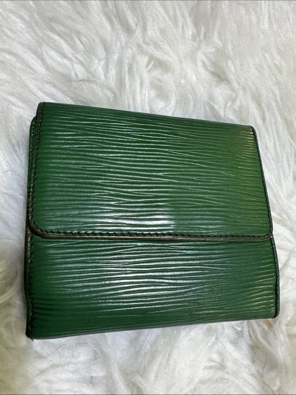Vintage Louis Vuitton Green Epi Leather Compact Wallet